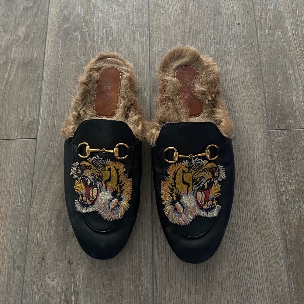 GUCCI FUR SLIPPERS